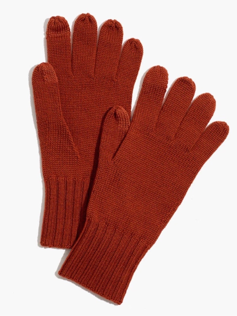 NWT MADEWELL 100% Wool Knit Texting Gloves in Faded Rust